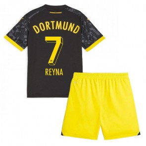 Borussia Dortmund Giovanni Reyna #7 Replika Babytøj Udebanesæt Børn 2023-24 Kortærmet (+ Korte bukser)